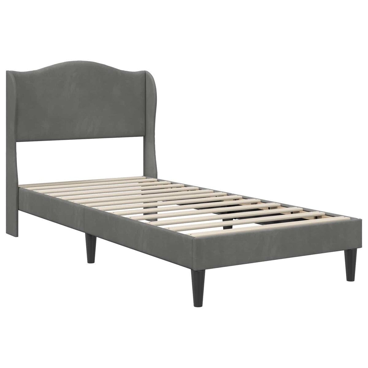Krevetna konstrukcija Tamnosiva 100 x 200 cm Baršun