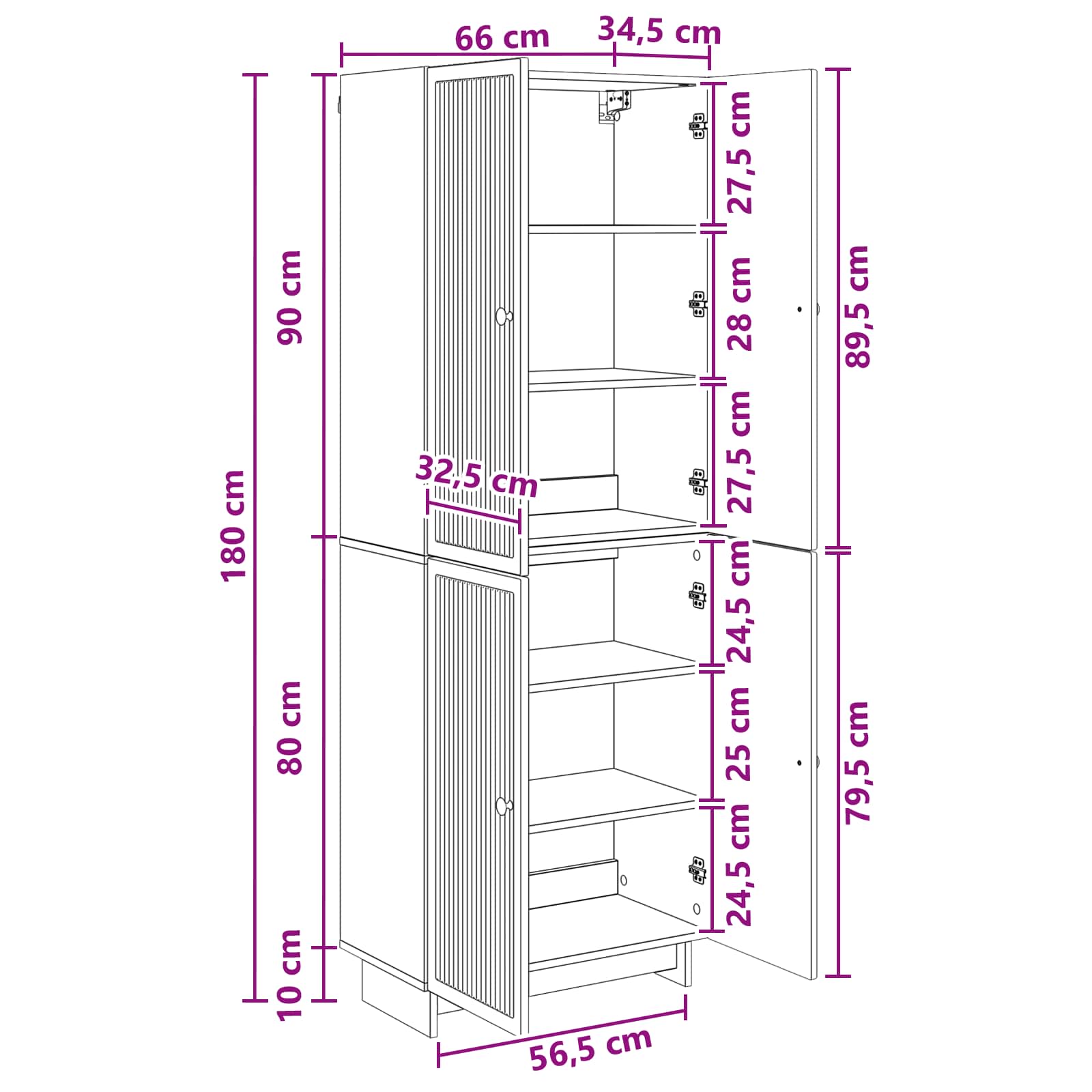 Set ormara 2 pcs Bijela visokog sjaja 66 x 34,5 x 90 cm
