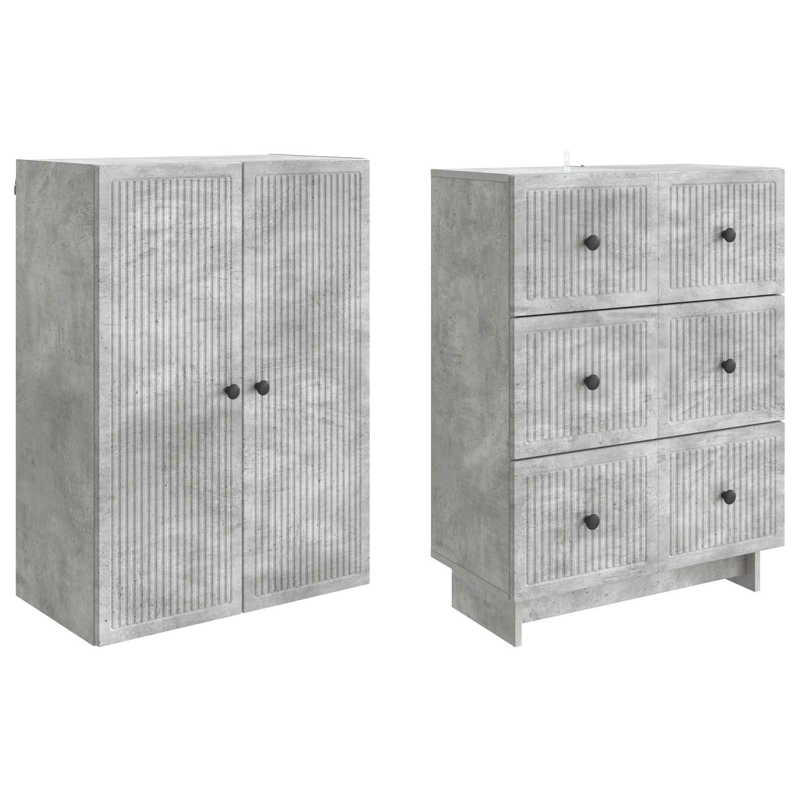 Set ormara 2 pcs Betonska siva 66 x 34,5 x 90 cm