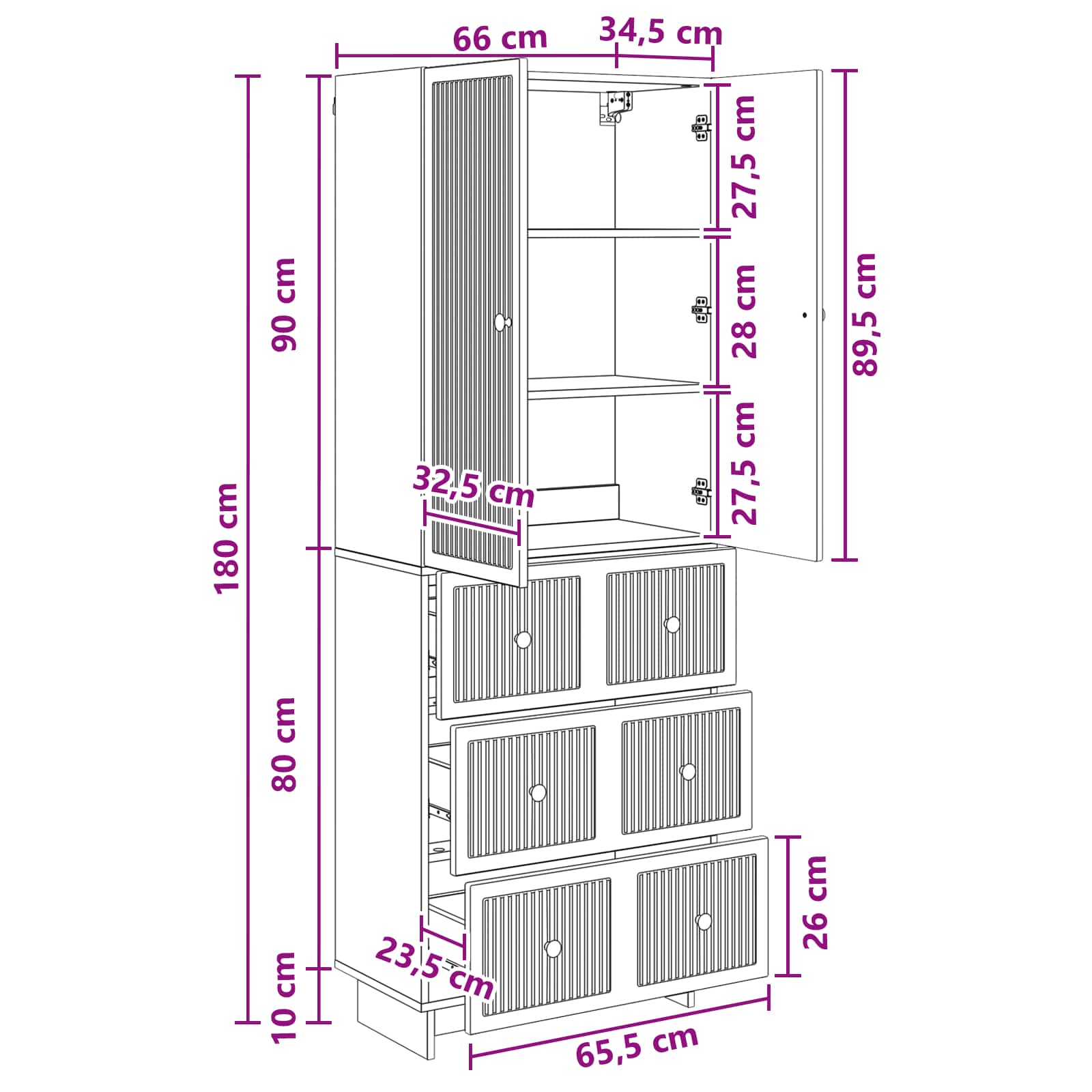 Set ormara 2 pcs Betonska siva 66 x 34,5 x 90 cm
