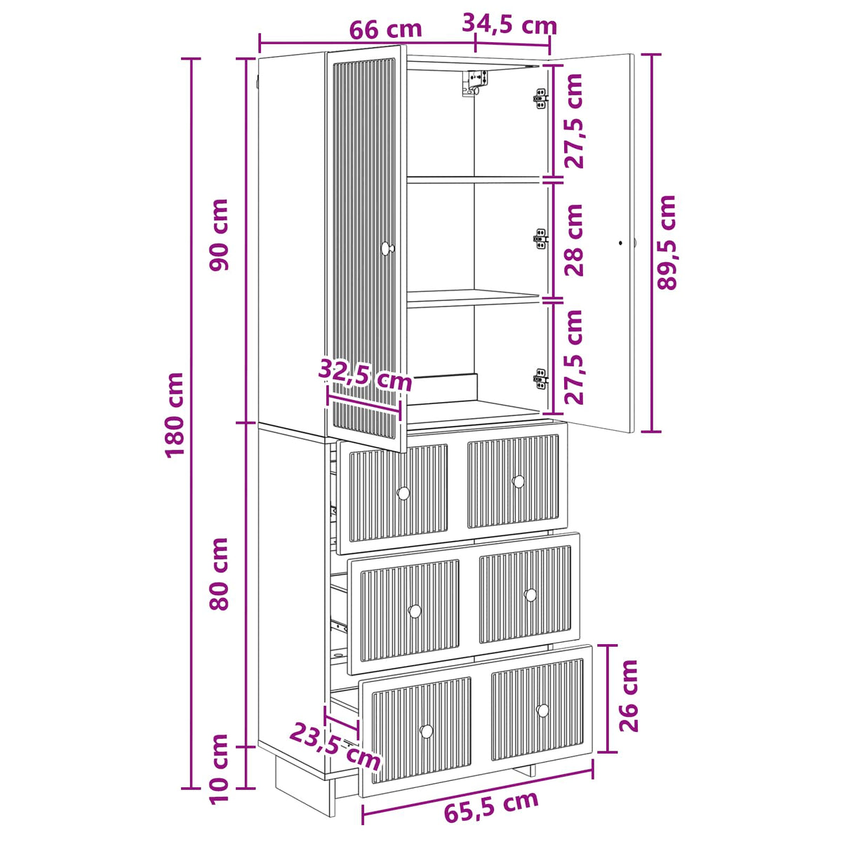 Set ormara 2 kom. Konstruirano drvo Smeđa 66 x 34,5 x 90 cm