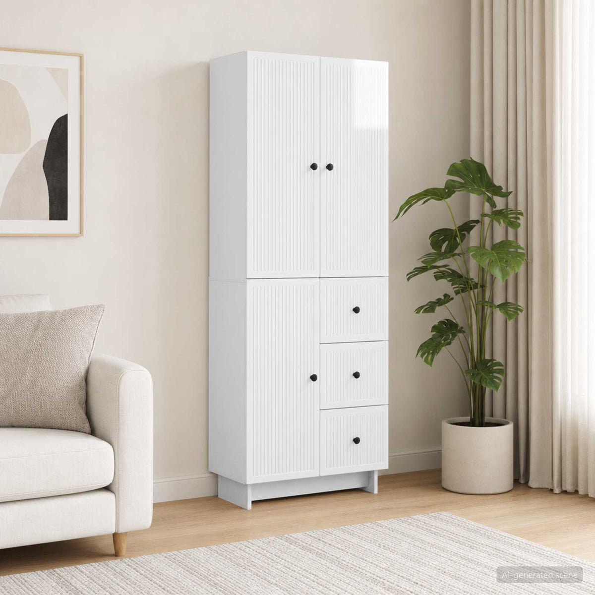 Set ormara 2 kom. Konstruirano drvo Bijela 66 x 34,5 x 90 cm
