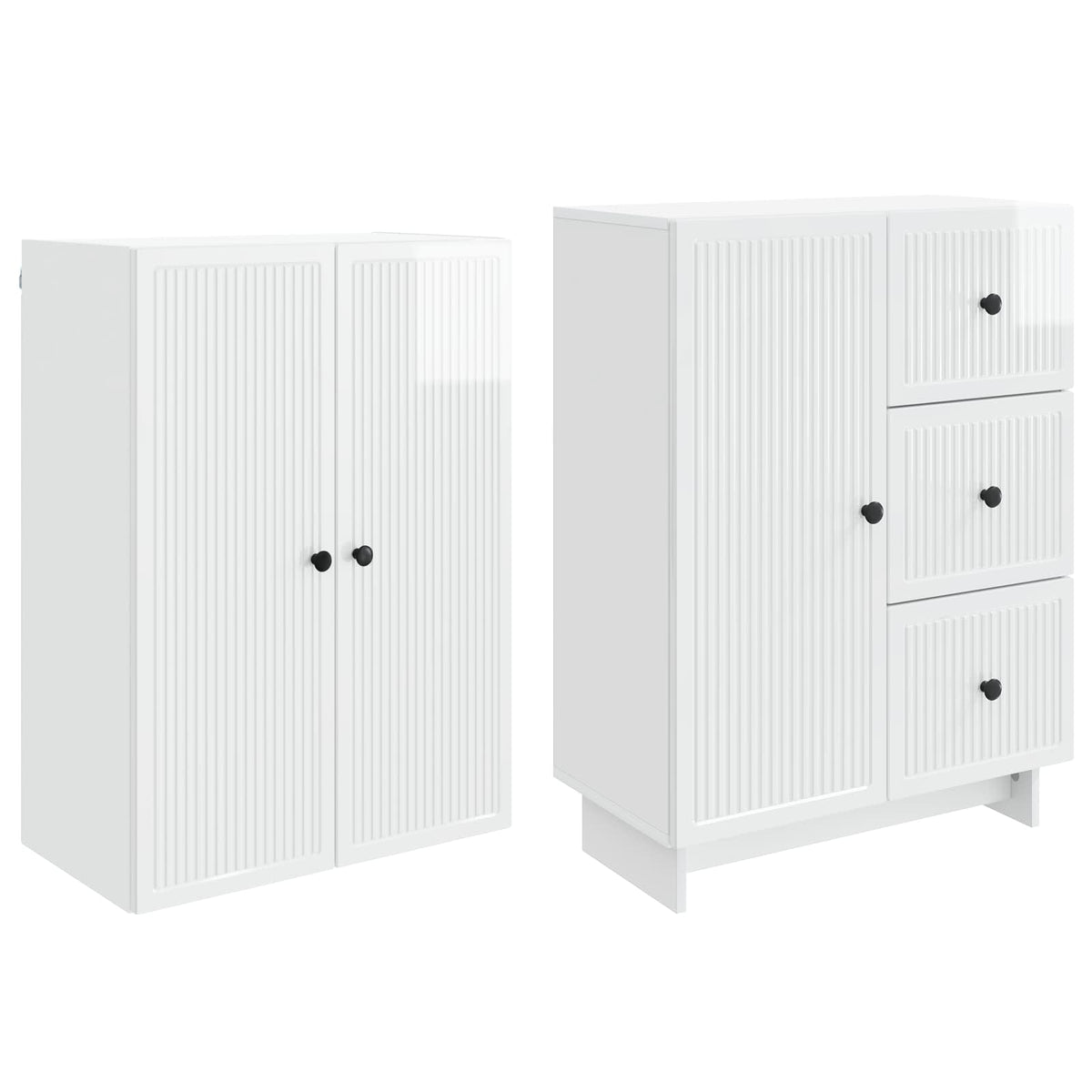 Set ormara 2 kom. Konstruirano drvo Bijela 66 x 34,5 x 90 cm