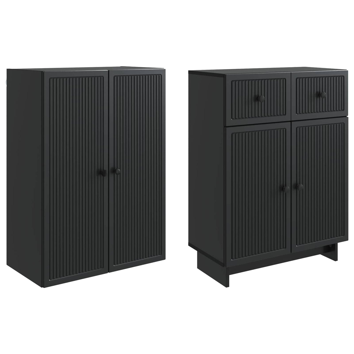 Set ormara 2 kom. Konstruirano drvo Crna 66 x 34,5 x 90 cm