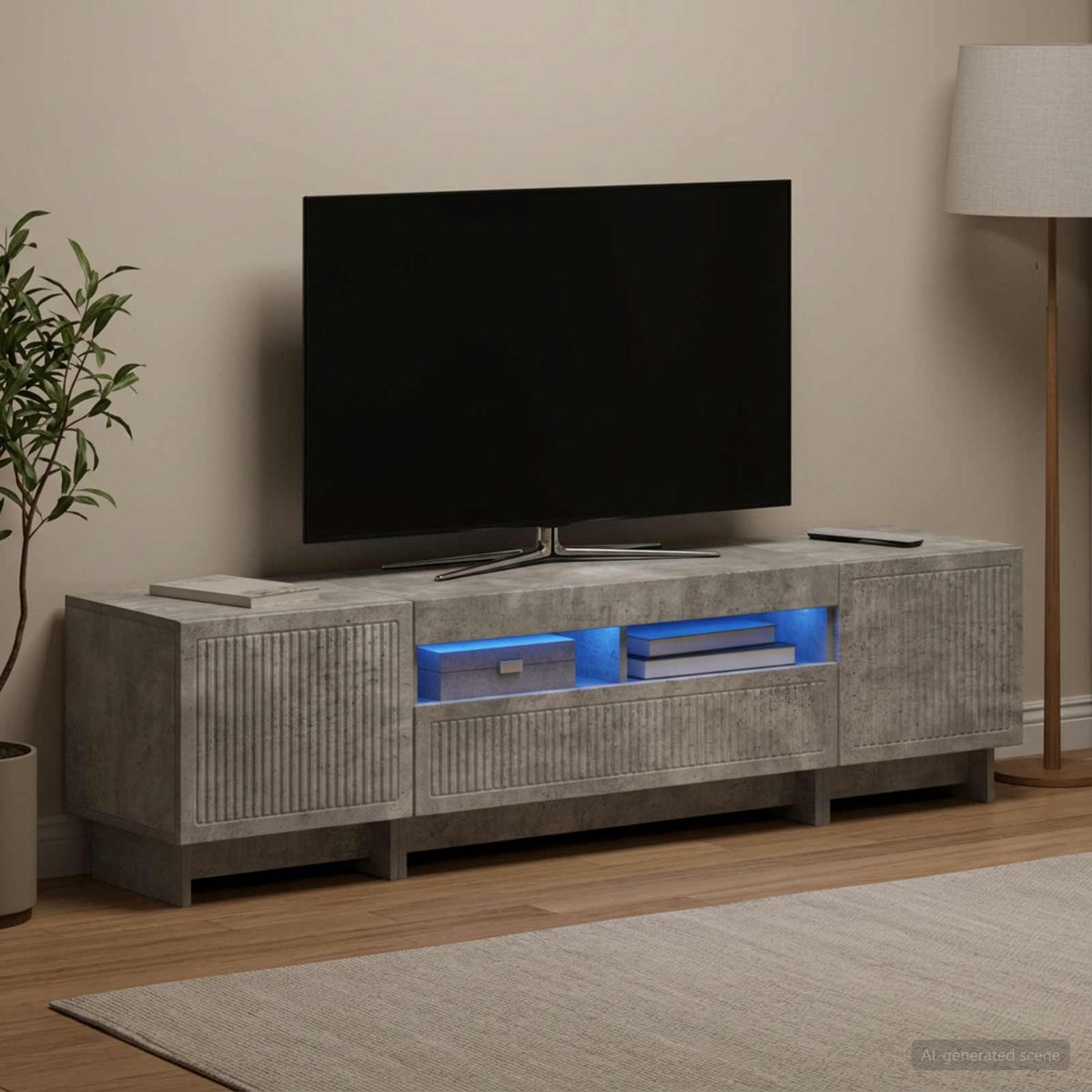 5-dijelni LED TV ormarić Betonska siva Konstruirano drvo 81 x 35 x 43 cm