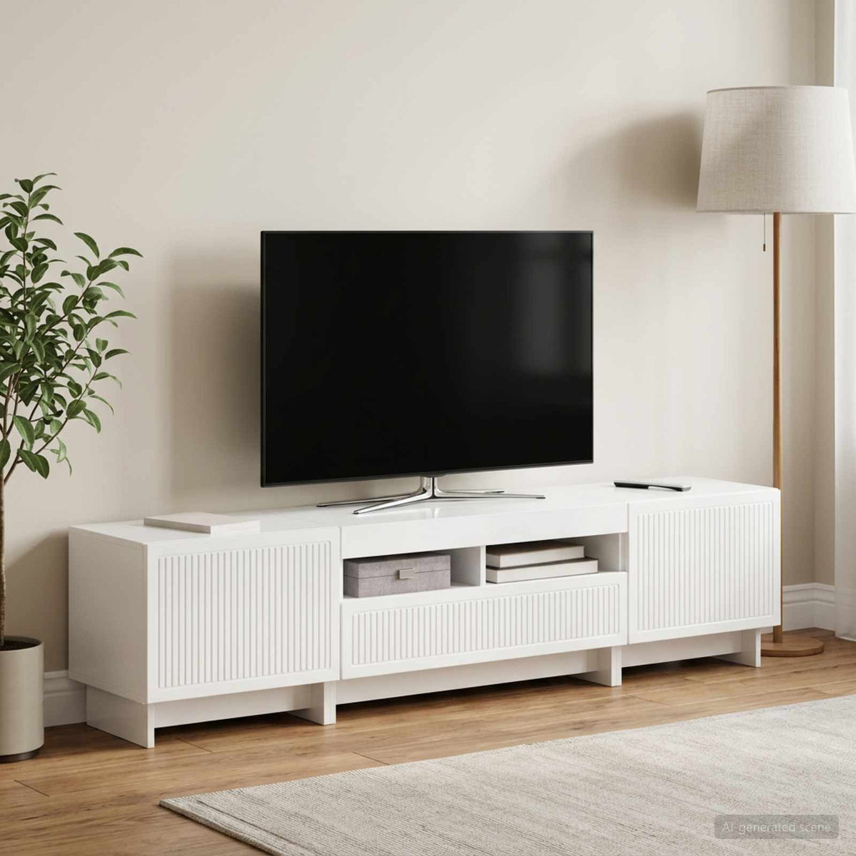 5-dijelni LED TV ormarić Bijela visokog sjaja Konstruirano drvo 81 x 35 x 43 cm