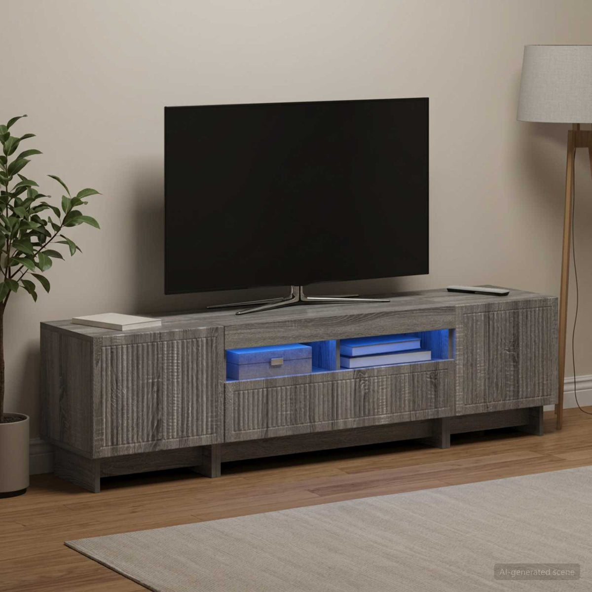 5-dijelni LED TV ormarić Siva Sonoma Konstruirano drvo 81 x 35 x 43 cm