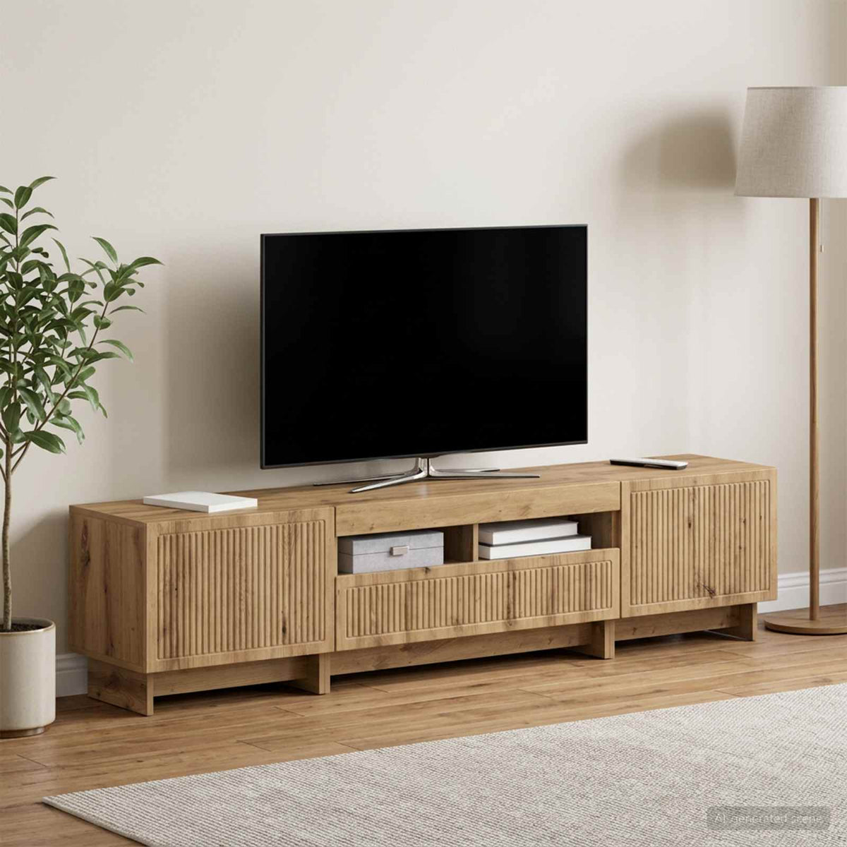5-dijelni LED TV ormarić Hrast artisan Konstruirano drvo Siva 81 x 35 x 43 cm