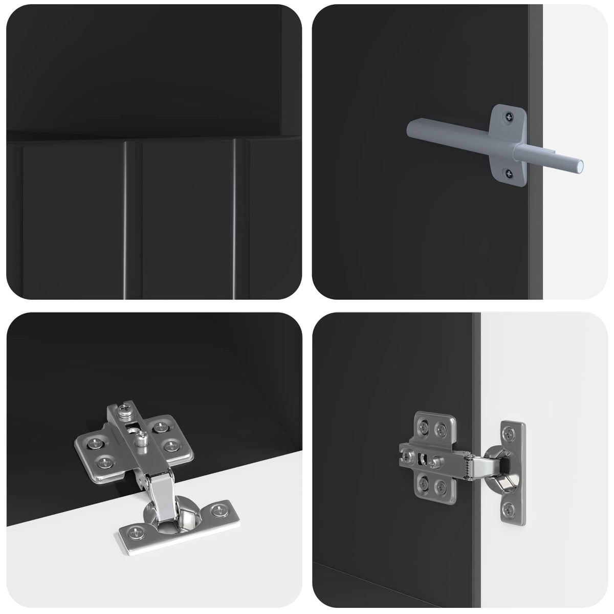 3-dijelni LED TV kabinet ZWOLLE Crna Konstruirano drvo