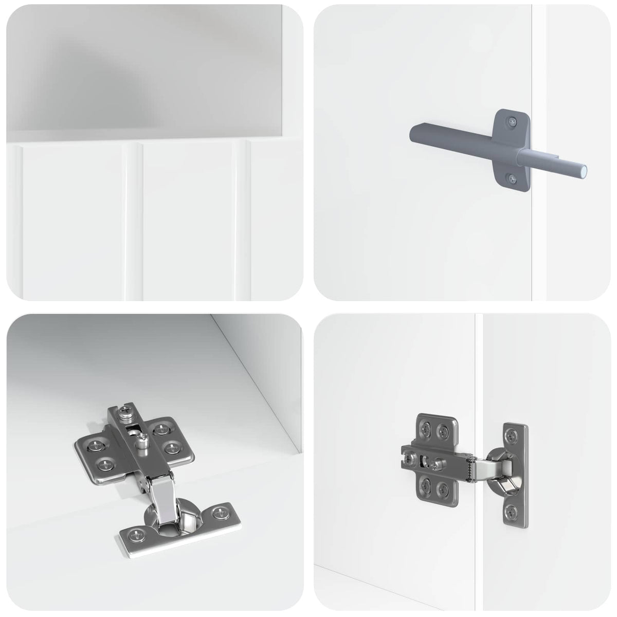 3-dijelni LED TV kabinet ZWOLLE Bijela visokog sjaja