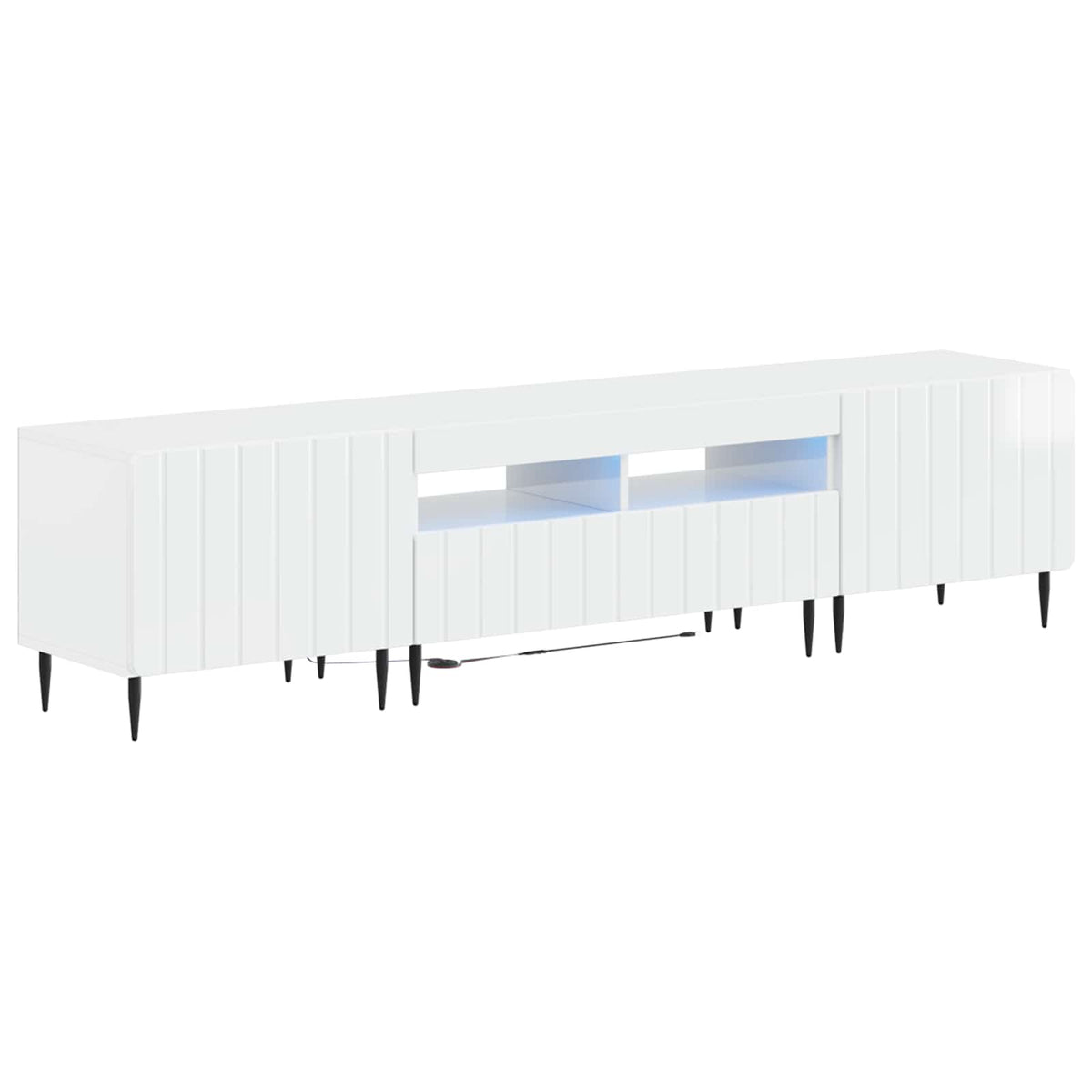 3-dijelni LED TV kabinet ZWOLLE Bijela visokog sjaja