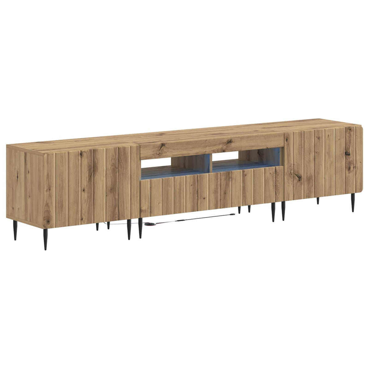 3-dijelni LED TV kabinet ZWOLLE Hrast artisan Konstruirano drvo