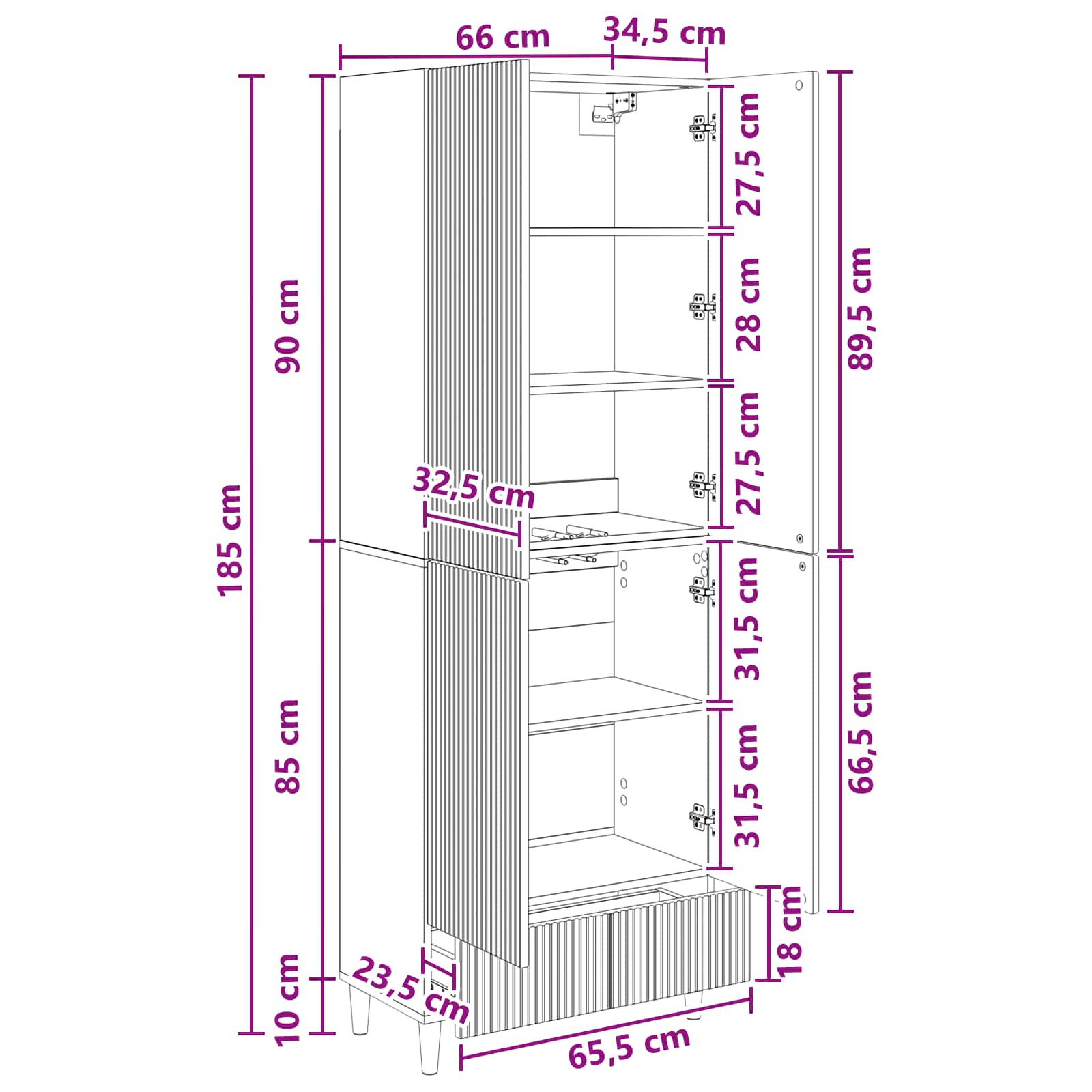 Set ormara 2 pcs 66 x 34,5 x 95 cm Konstruirano drvo
