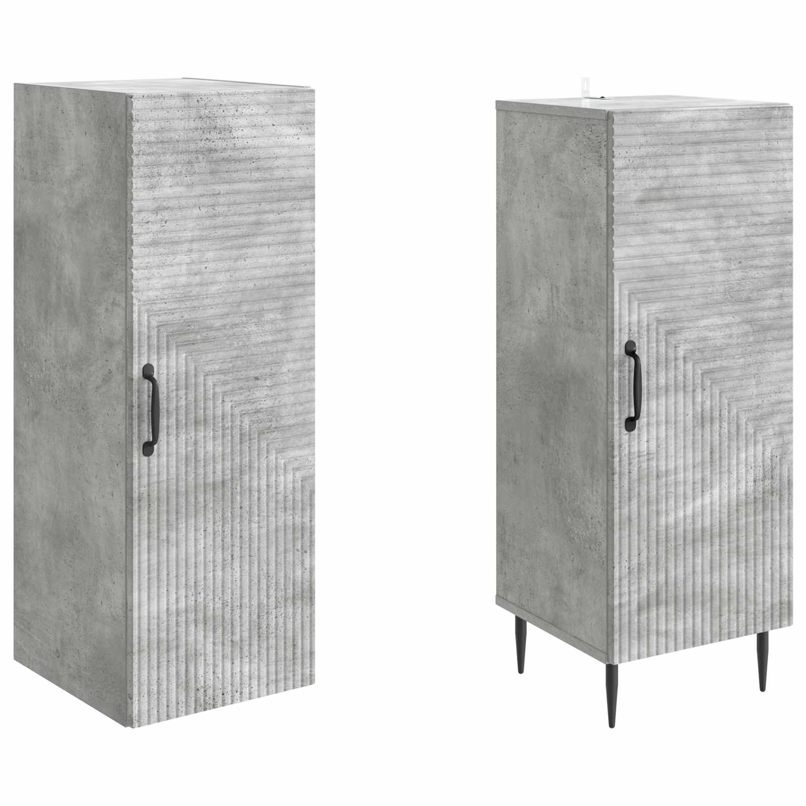 Set ormara 2 pcs Betonska siva 33 x 34,5 x 89,5 cm