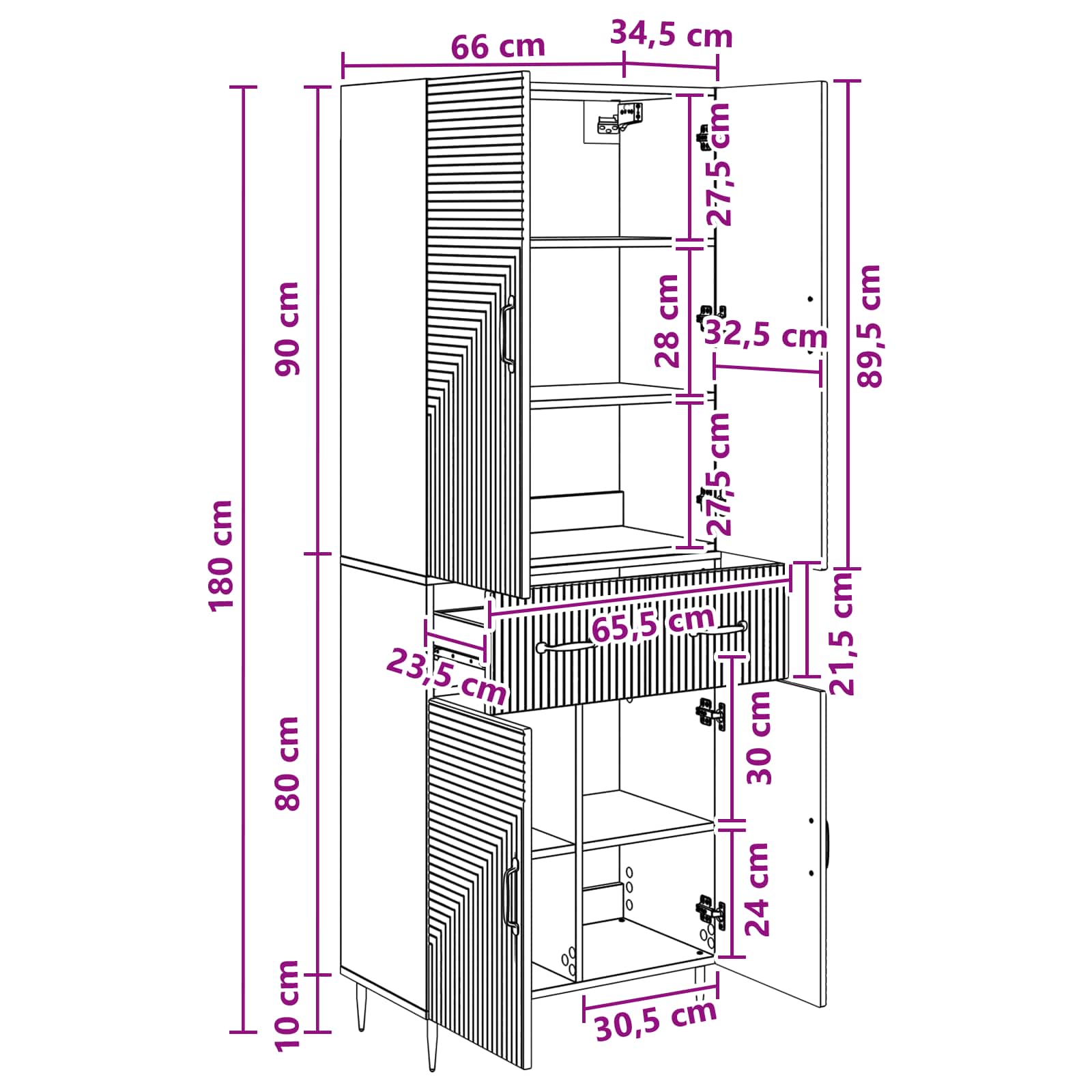 Set ormara 2 pcs Hrast sonoma 66 x 34,5 x 89,5 cm