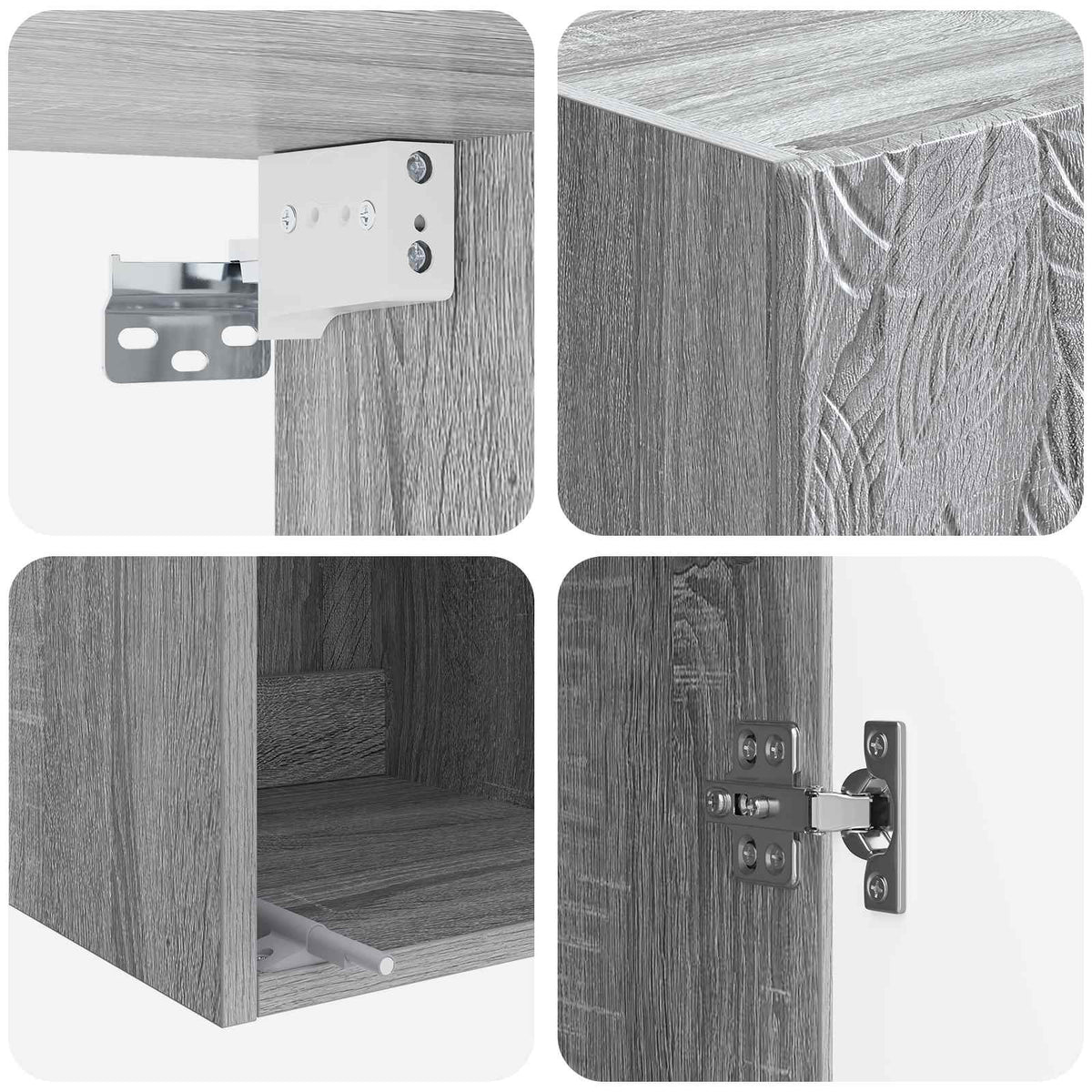 Set ormara 2 kom. Siva Sonoma Konstruirano drvo 33 x 34,5 x 90 cm