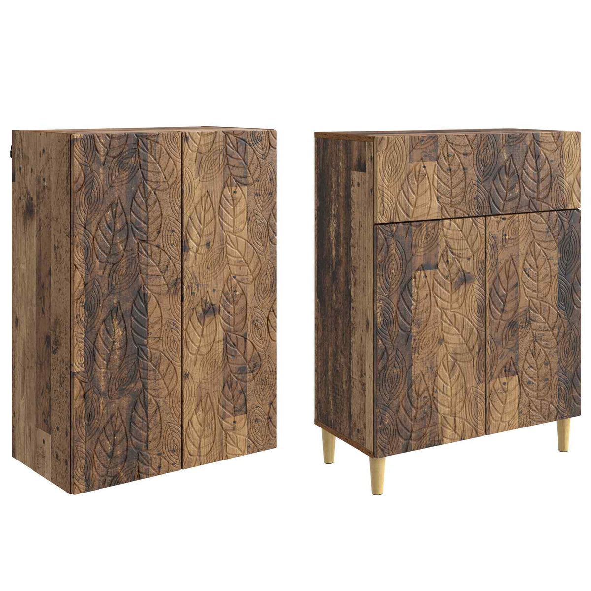 Set ormara 2 kom. Staro drvo Konstruirano drvo Smeđa 66 x 34,5 x 90 cm