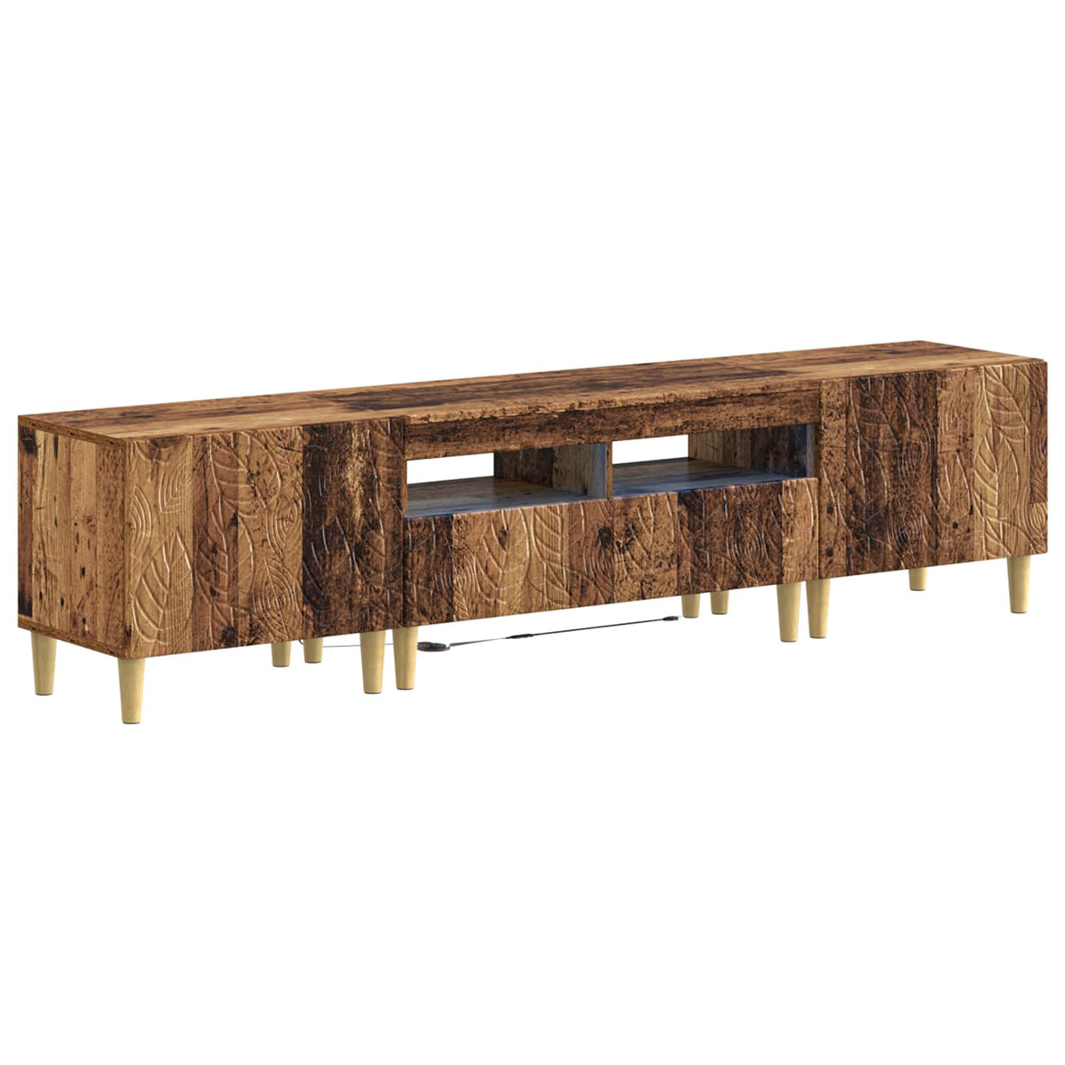 3-dijelni LED TV kabinet DELFT Staro drvo Konstruirano drvo