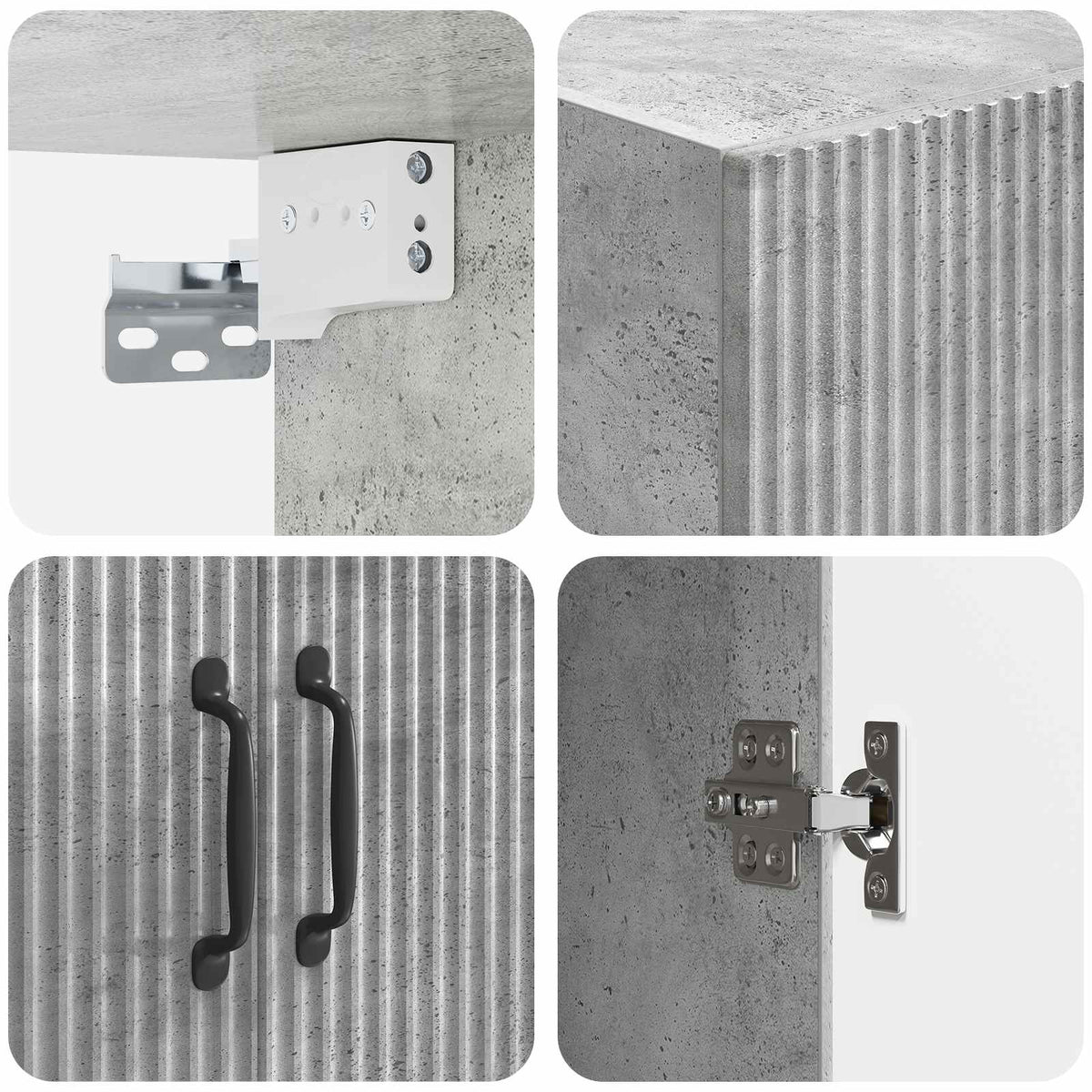 Set ormara 2 kom. Konstruirano drvo Siva 66 x 34,5 x 92 cm