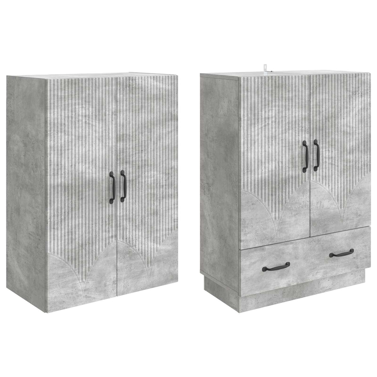 Set ormara 2 kom. Konstruirano drvo Siva 66 x 34,5 x 92 cm