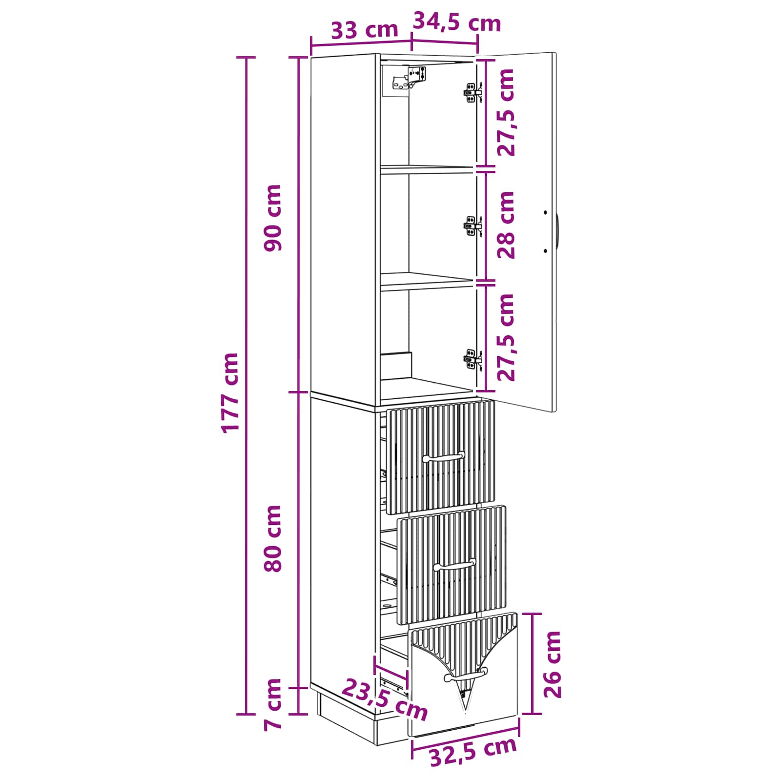 Set ormara 2 pcs Staro drvo 33 x 34,5 x 87 cm Konstruirano drvo