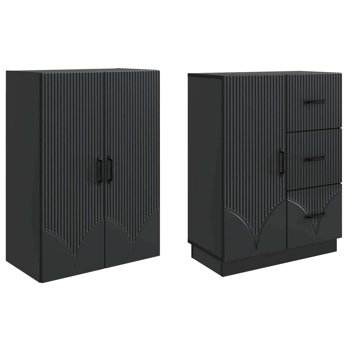 Set ormara 2 kom. Crna Konstruirano drvo 66 x 34,5 x 87 cm