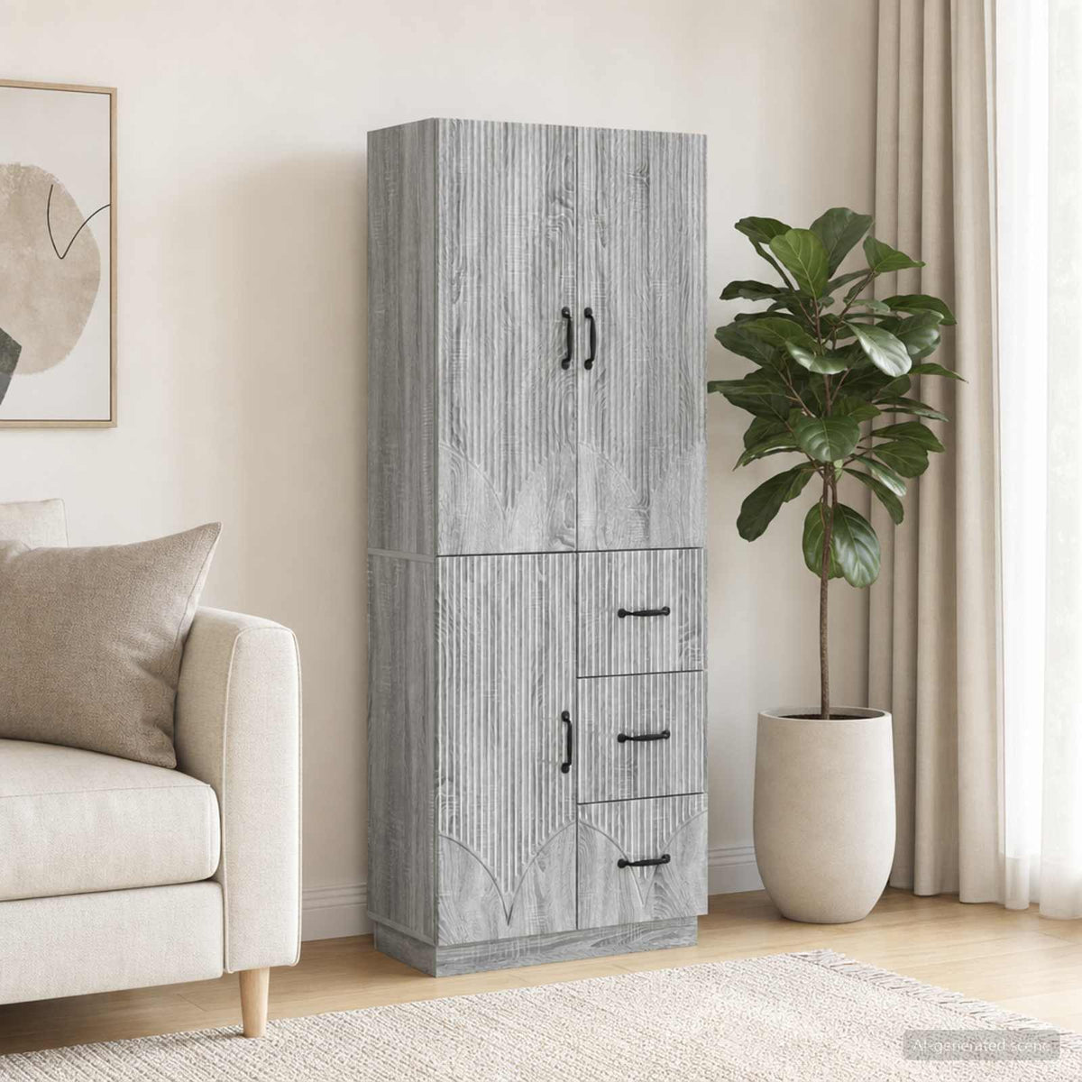 Set ormara 2 kom. Siva Sonoma Konstruirano drvo 66 x 34,5 x 87 cm