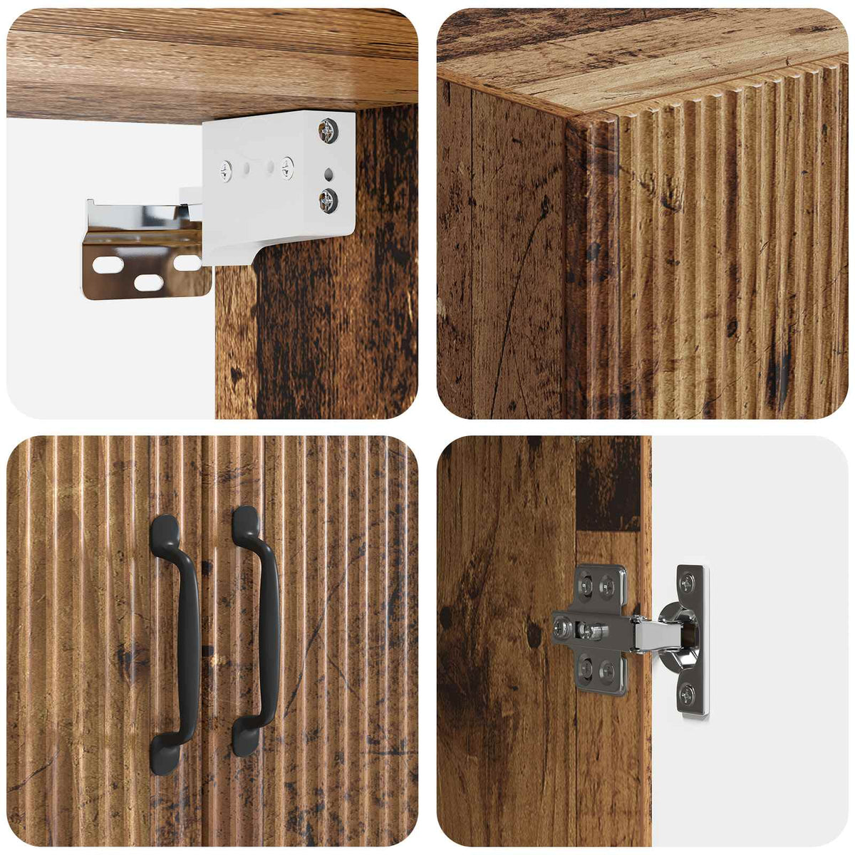 Set ormara 2 kom. Staro drvo Konstruirano drvo Smeđa 66 x 34,5 x 87 cm