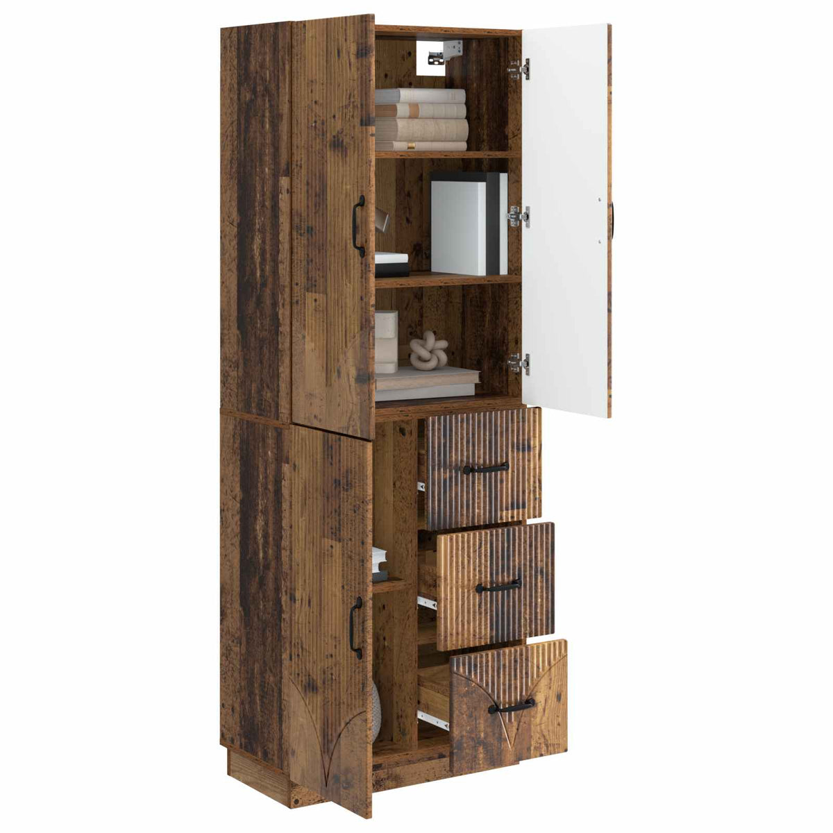Set ormara 2 kom. Staro drvo Konstruirano drvo Smeđa 66 x 34,5 x 87 cm