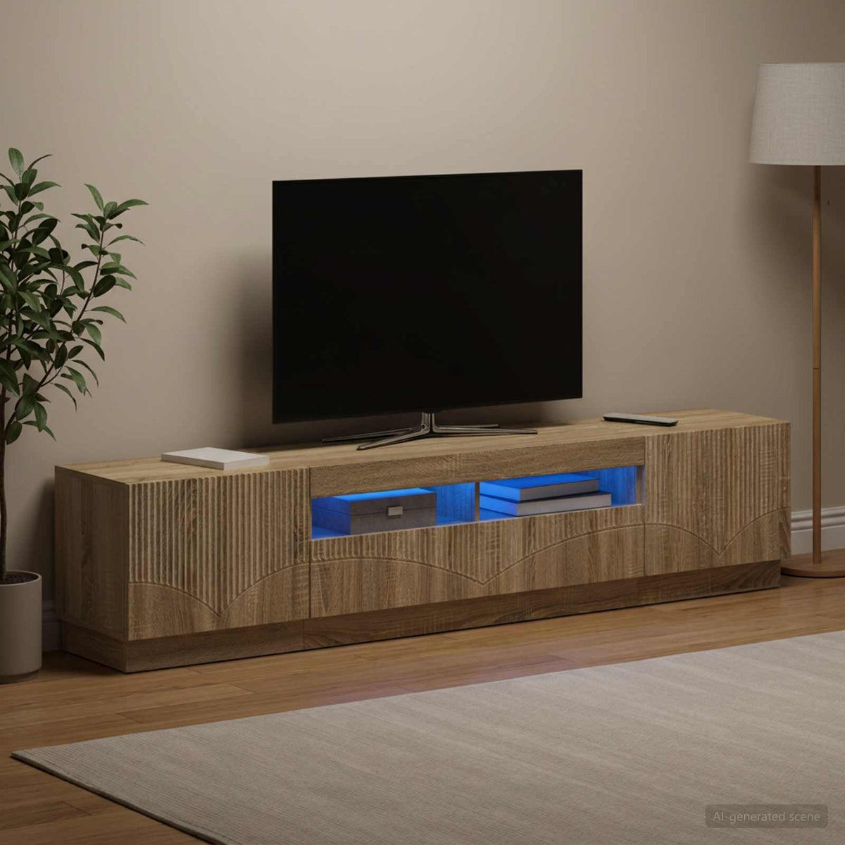 LED TV kabinet HOORN 3 kom. Hrast sonoma Konstruirano drvo Smeđa 100 x 35 x 40 cm