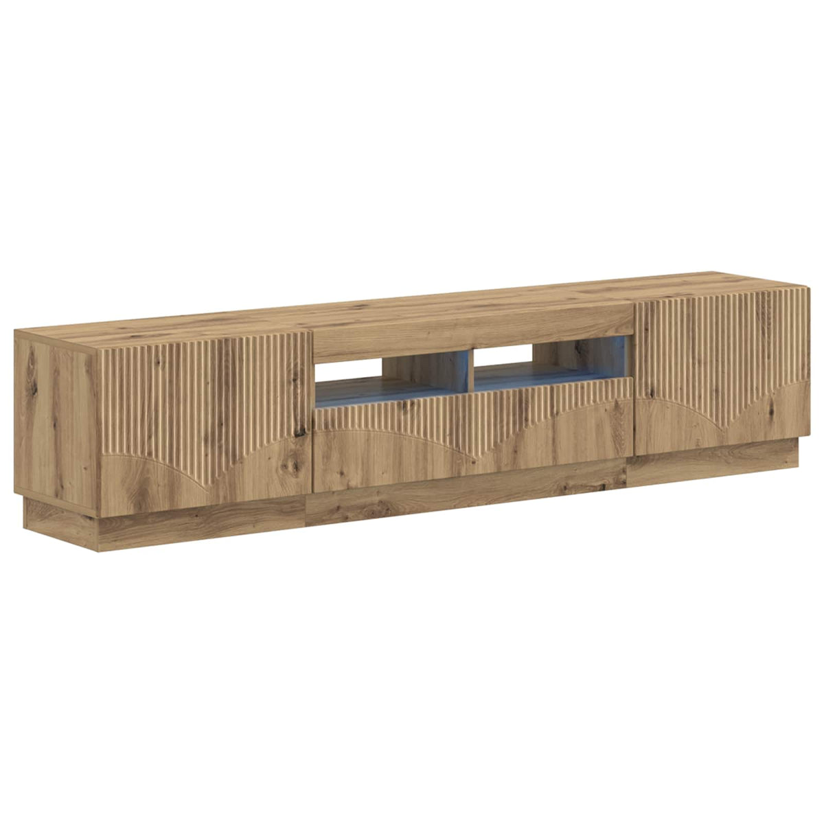 LED TV kabinet HOORN 3 kom. Hrast artisan Konstruirano drvo Siva 81 x 35 x 40 cm