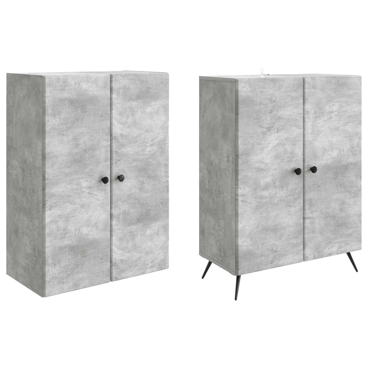 Set ormara 2 kom. Betonska siva Konstruirano drvo 69 x 34,5 x 90 cm