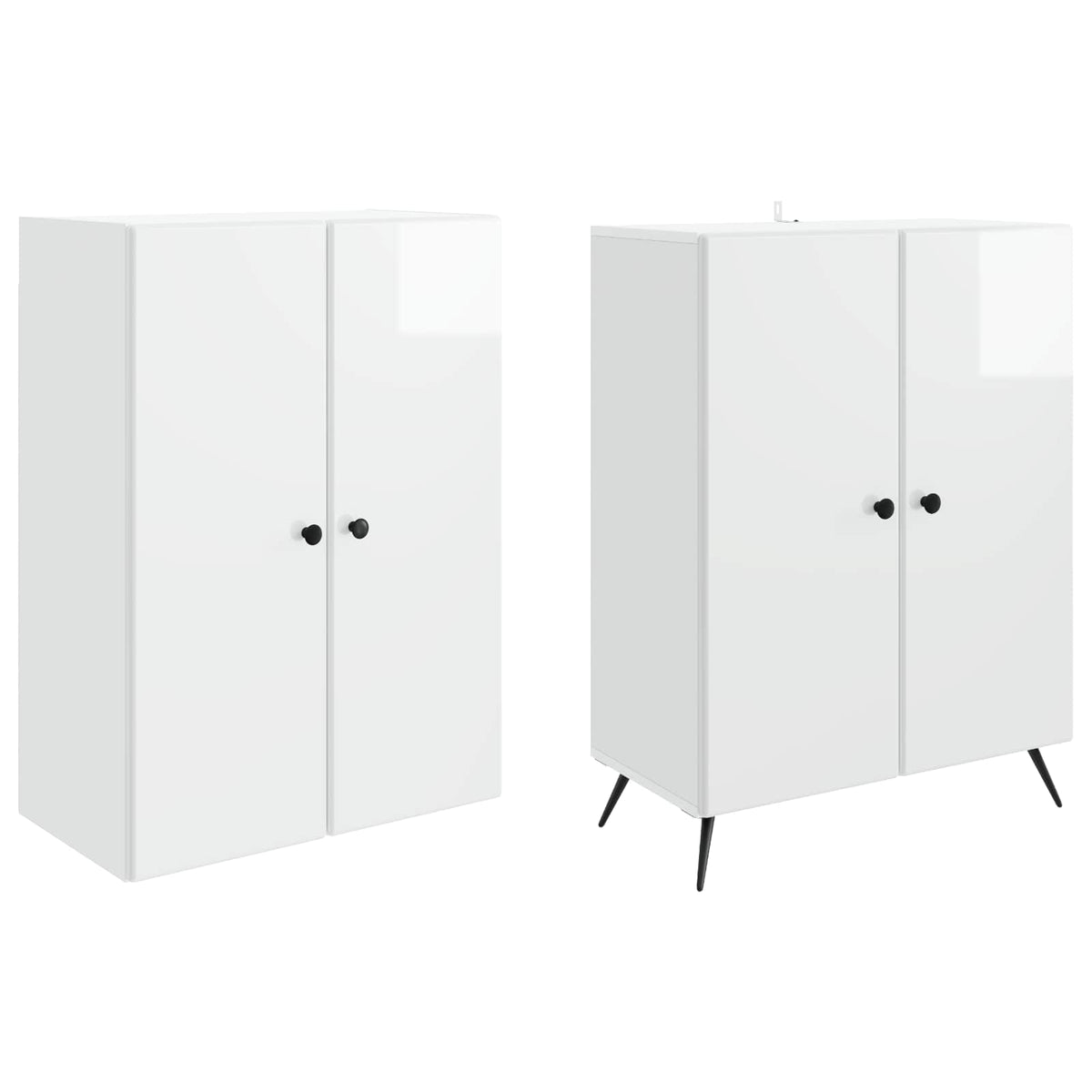 Set ormara 2 kom. Bijela visokog sjaja Konstruirano drvo 69 x 34,5 x 90 cm