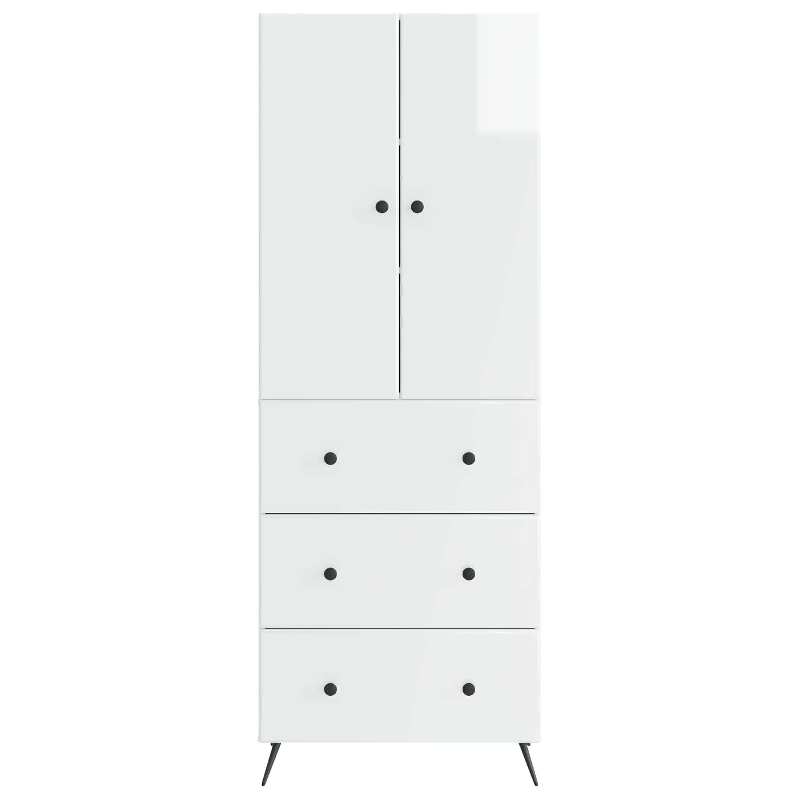 Set ormara 2 pcs Bijela visokog sjaja 66 x 34,5 x 90 cm