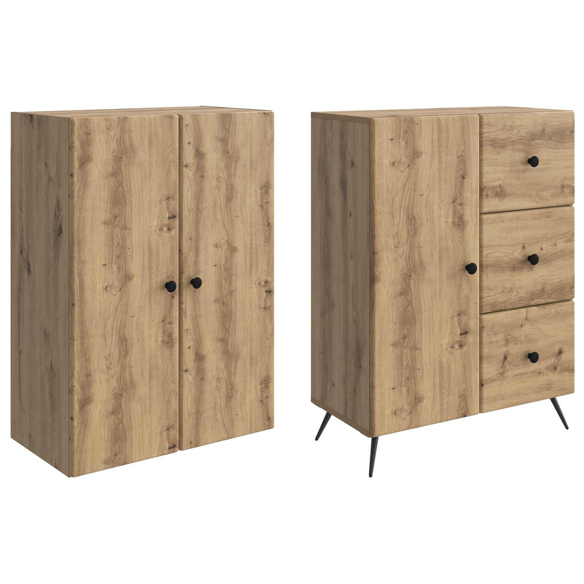 Set ormara 2 kom. Hrast artisan Konstruirano drvo Smeđa 66 x 34,5 x 90 cm