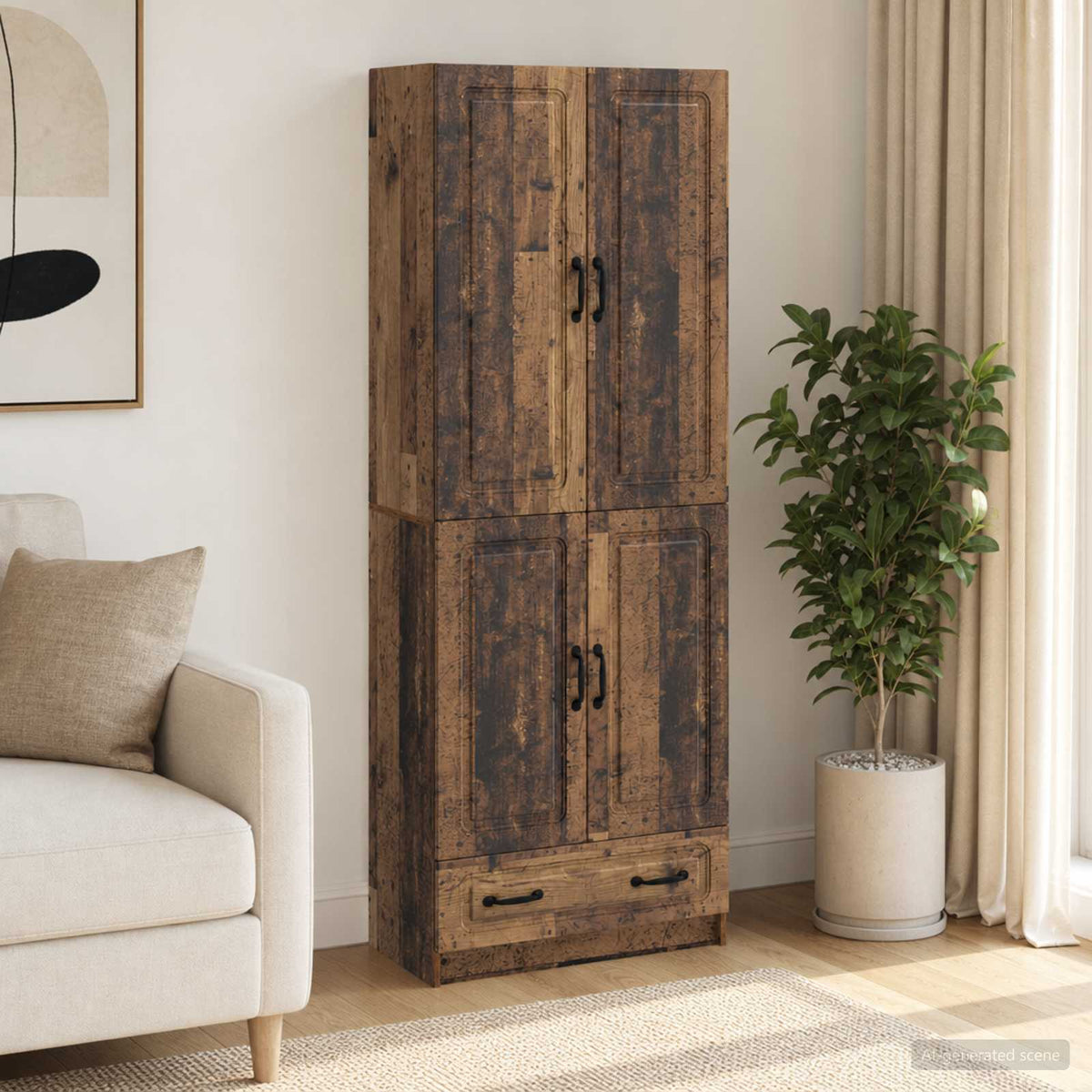 Set ormara 2 kom. Staro drvo Konstruirano drvo Smeđa 66 x 34,5 x 92 cm