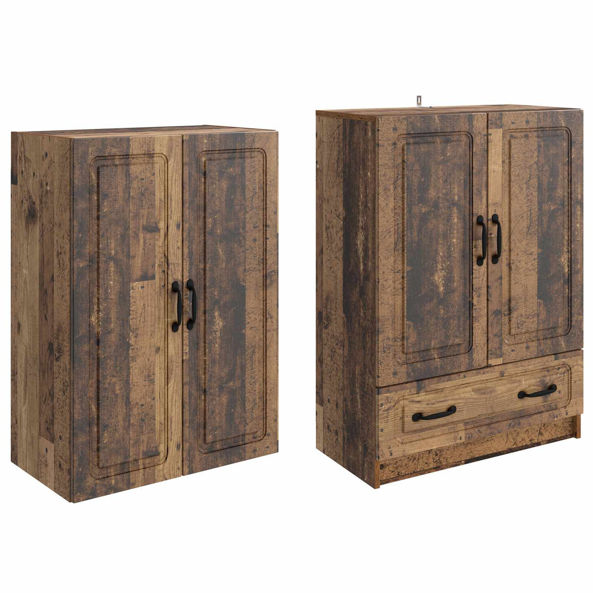 Set ormara 2 kom. Staro drvo Konstruirano drvo Smeđa 66 x 34,5 x 92 cm