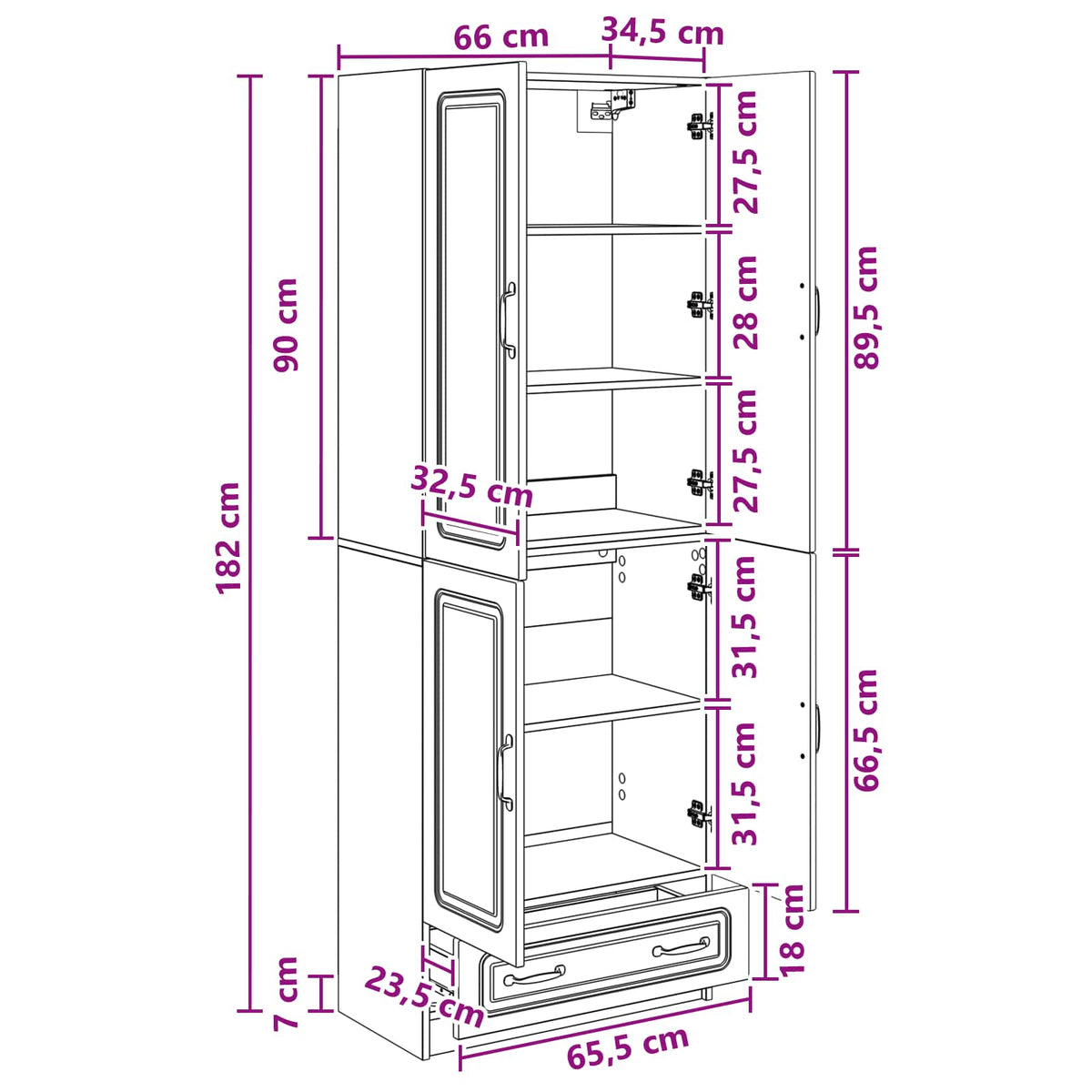 Set ormara 2 kom. Staro drvo Konstruirano drvo Smeđa 66 x 34,5 x 92 cm