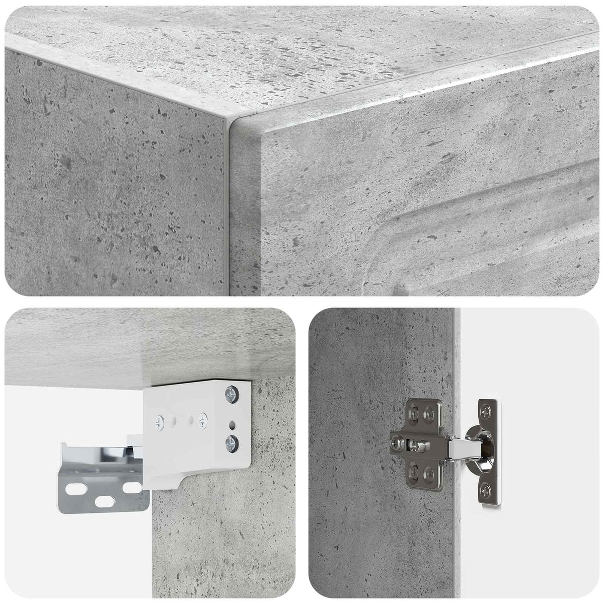 Set ormara 2 kom. Betonska siva Konstruirano drvo 33 x 34,5 x 87 cm