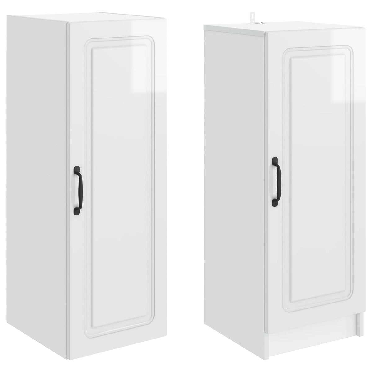 Set ormara 2 kom. Bijela visokog sjaja Konstruirano drvo 33 x 34,5 x 87 cm