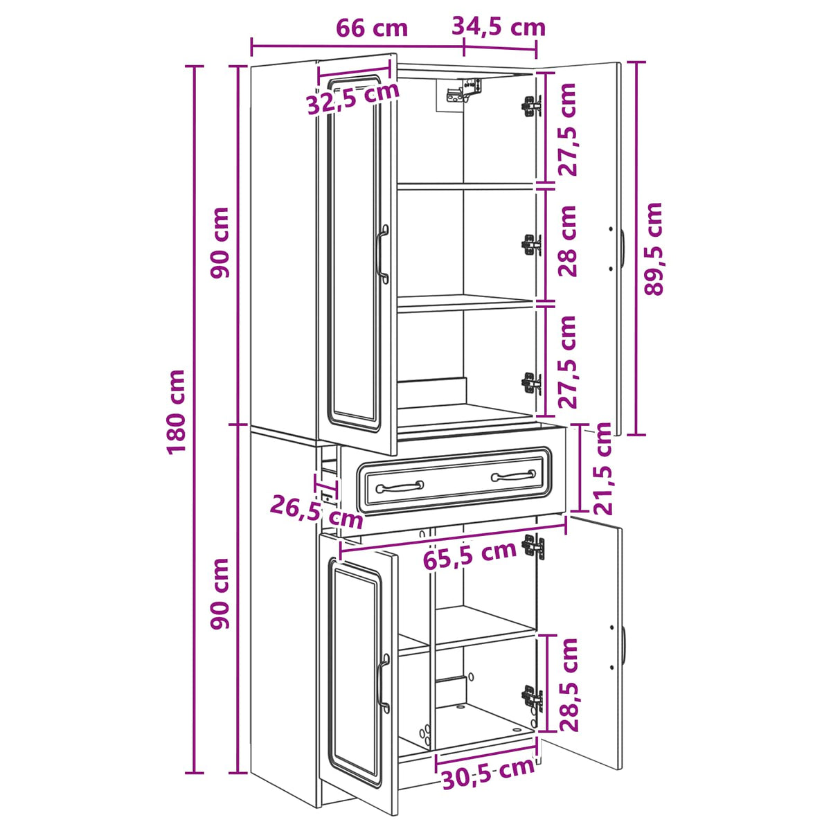 Set ormara 2 kom. Konstruirano drvo Smeđa 66 x 34,5 x 87 cm