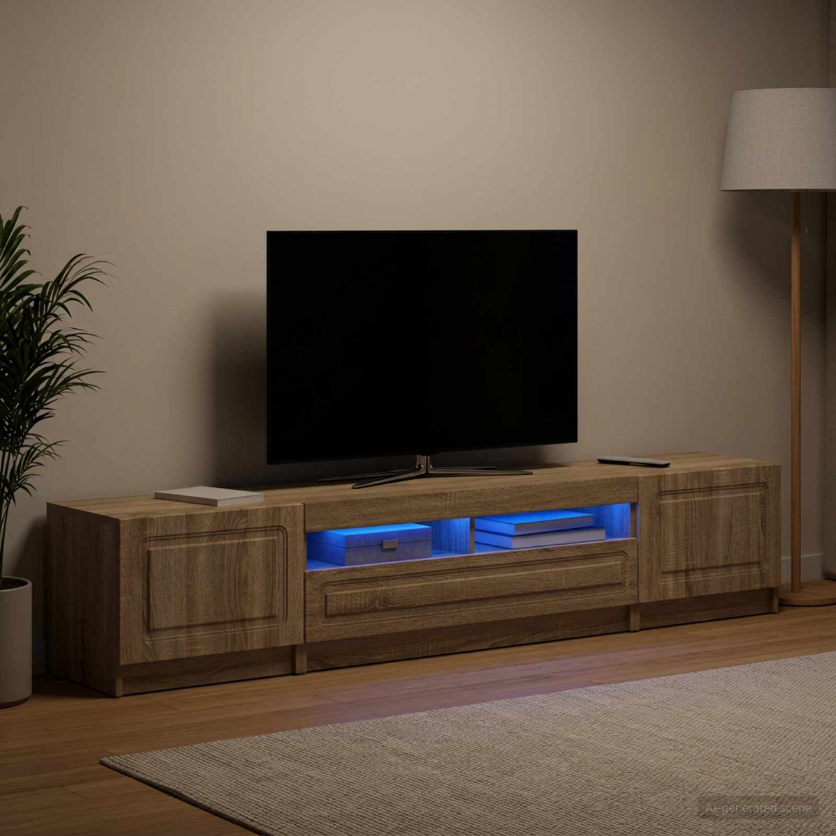 LED TV kabinet UTRECHT 3 kom. Hrast sonoma Konstruirano drvo Smeđa 100 x 35 x 40 cm