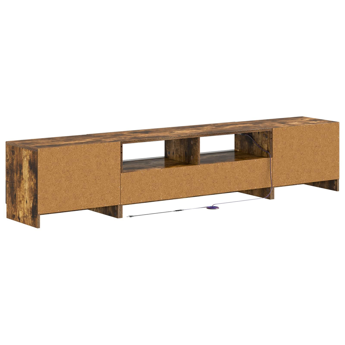 LED TV kabinet UTRECHT 3 kom. Dimljeni hrast Konstruirano drvo Smeđa 100 x 35 x 40 cm
