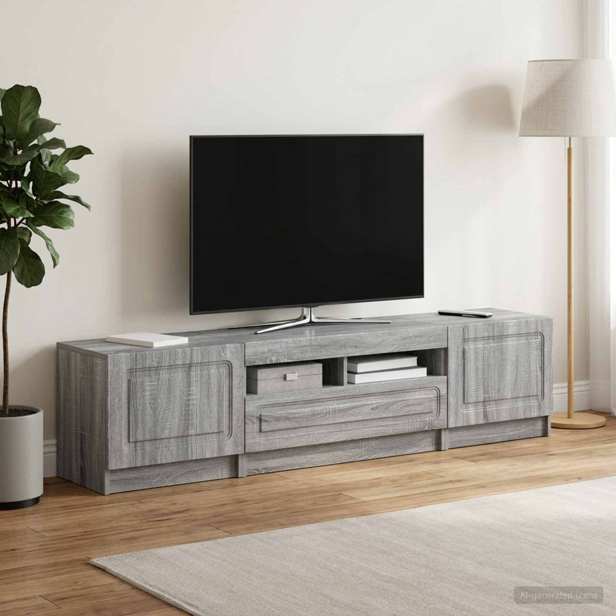 LED TV kabinet UTRECHT 3 kom. Siva Sonoma Konstruirano drvo 81 x 35 x 40 cm