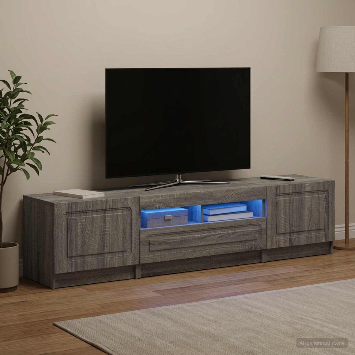 LED TV kabinet UTRECHT 3 kom. Siva Sonoma Konstruirano drvo 81 x 35 x 40 cm