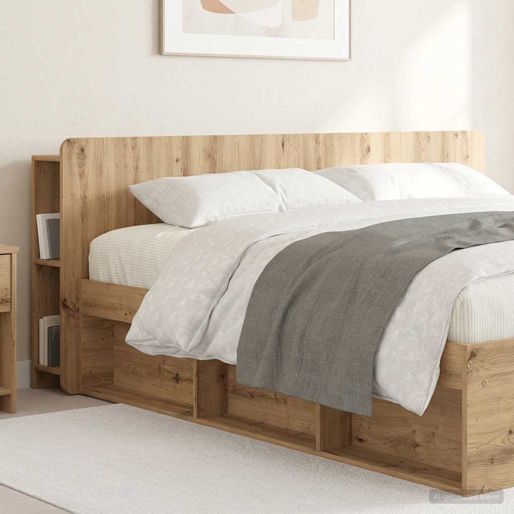 Glava kreveta s ormarićem Hrast artisan 180 cm