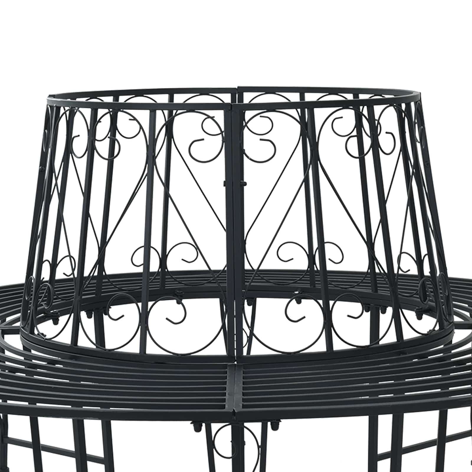 Klupa pod drvetom Ø 160 x 89 cm Čelik Crna Kružni