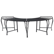 Klupa pod drvetom 4-Broj sjedala 160 x 80 x 44 cm Čelik Crna