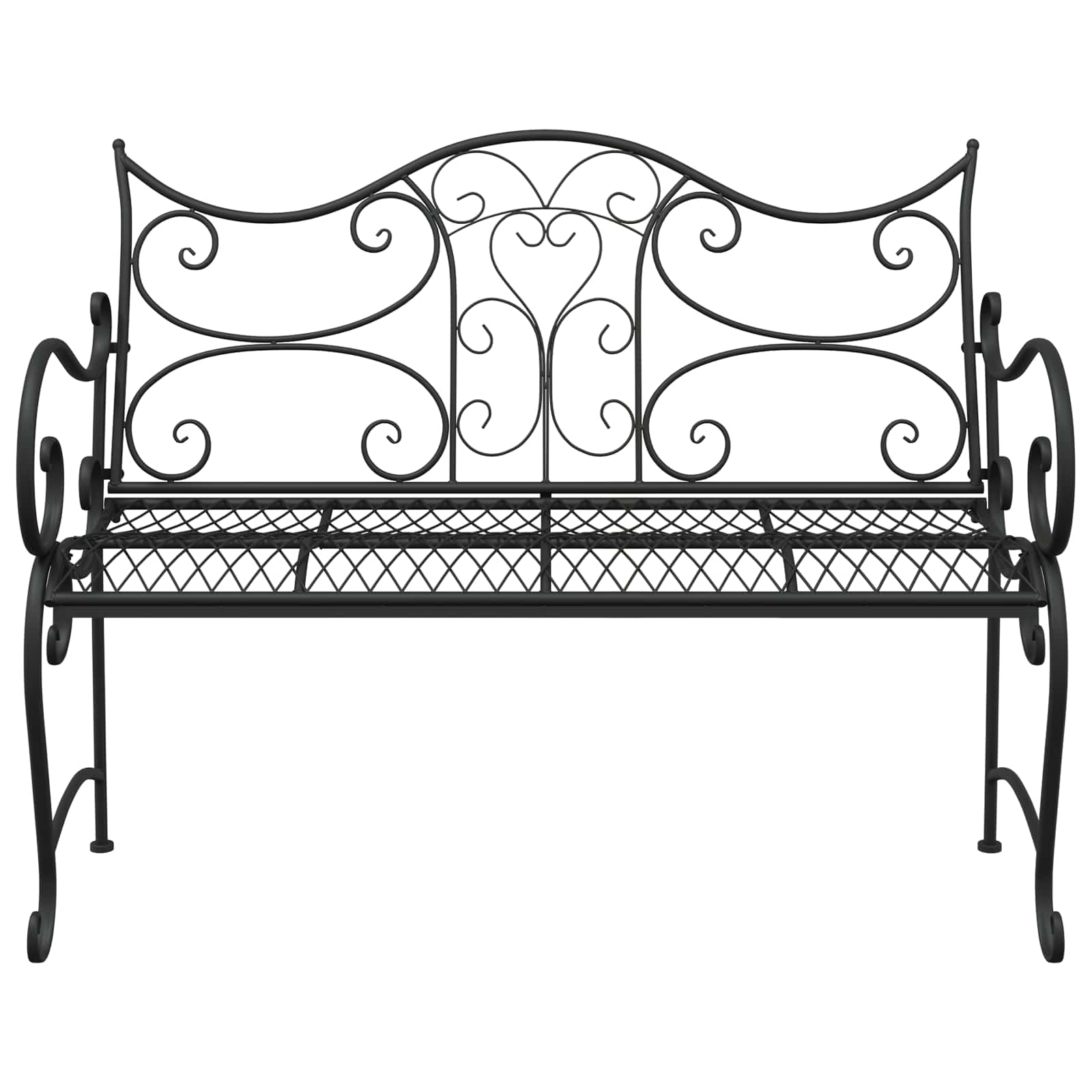 Vrtna klupa 2-Broj sjedala 114 x 56,5 x 90 cm Čelik Crna