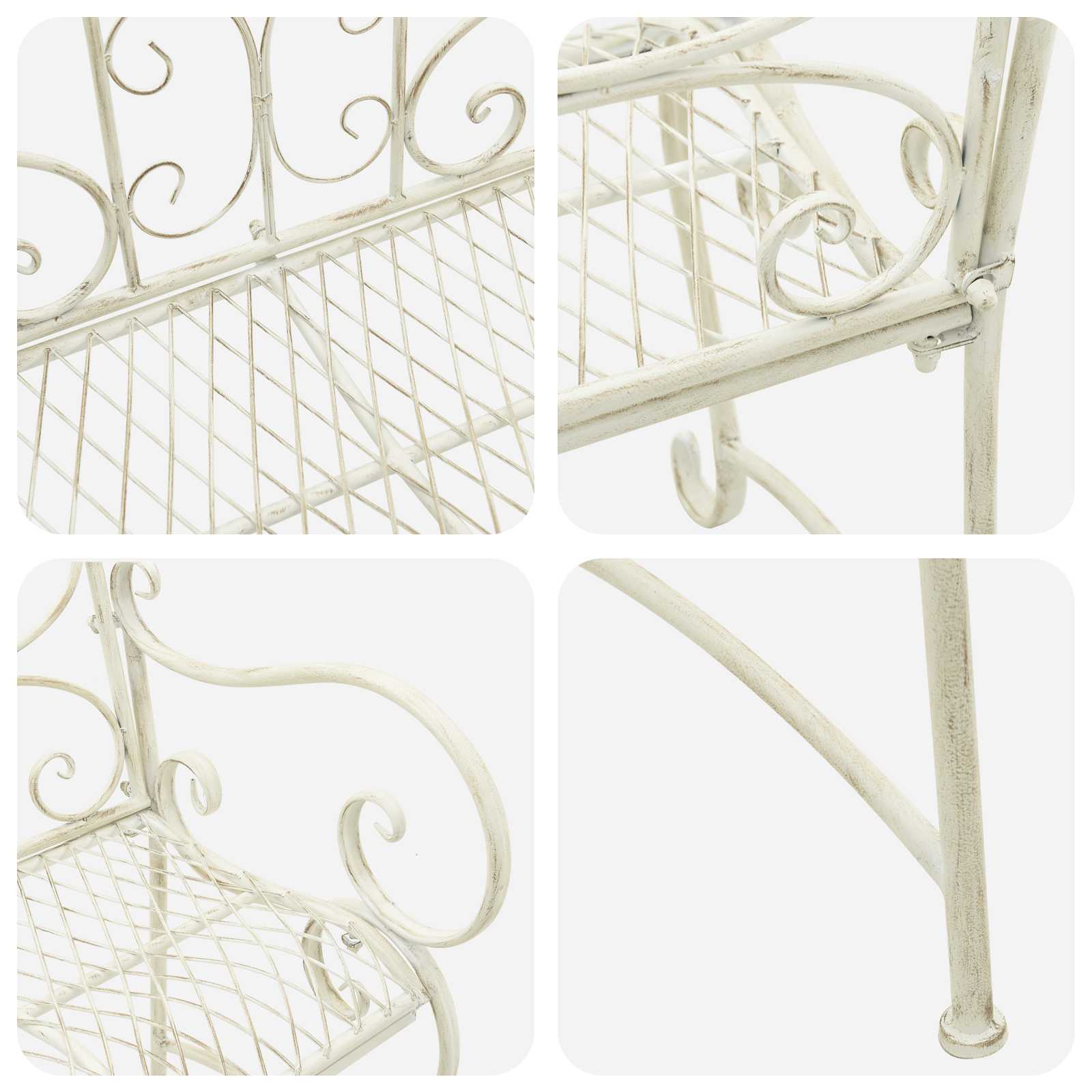 Vrtna klupa 2-Broj sjedala 114 x 56,5 x 90 cm Čelik Antič White